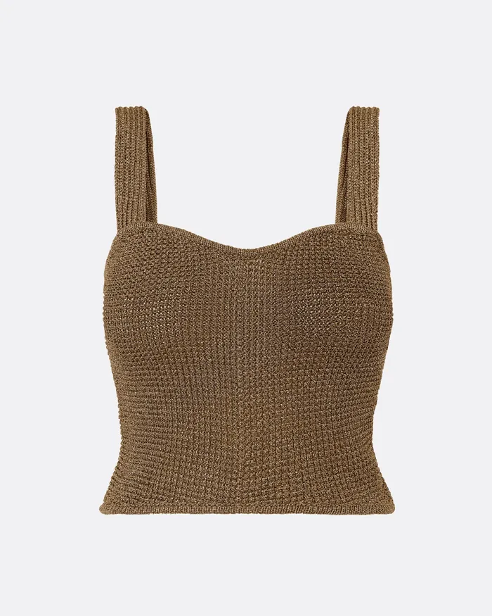 Tops Safiyaa Women Geena Gold Knit Top Gold