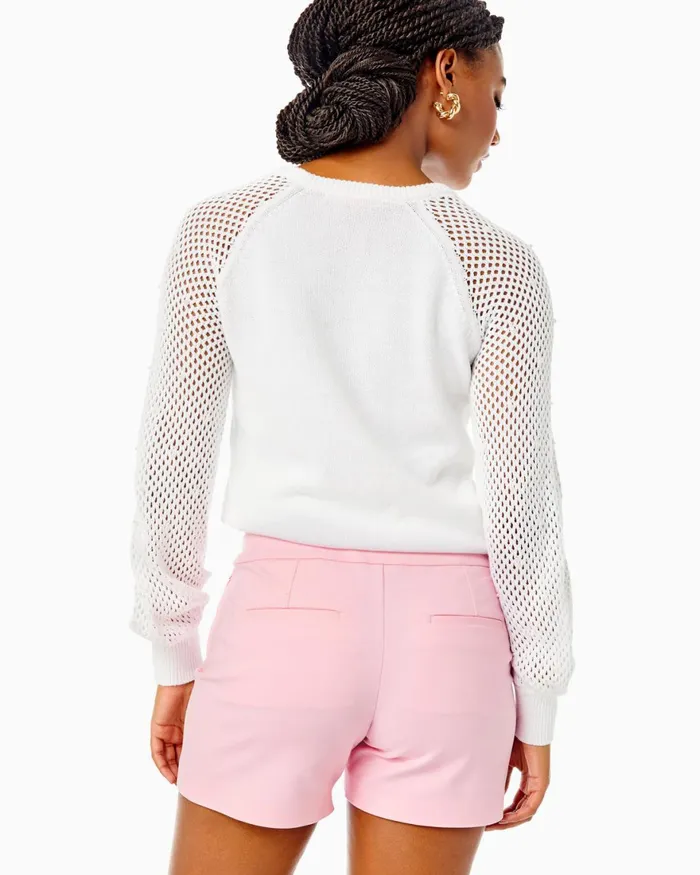 Tops Women Lilly Pulitzer Faira Sweater Resort White Pearl Blossom Embroidery Tops Women Lilly Pulitzer Faira Sweater Resort White Pearl Blossom Embroidery