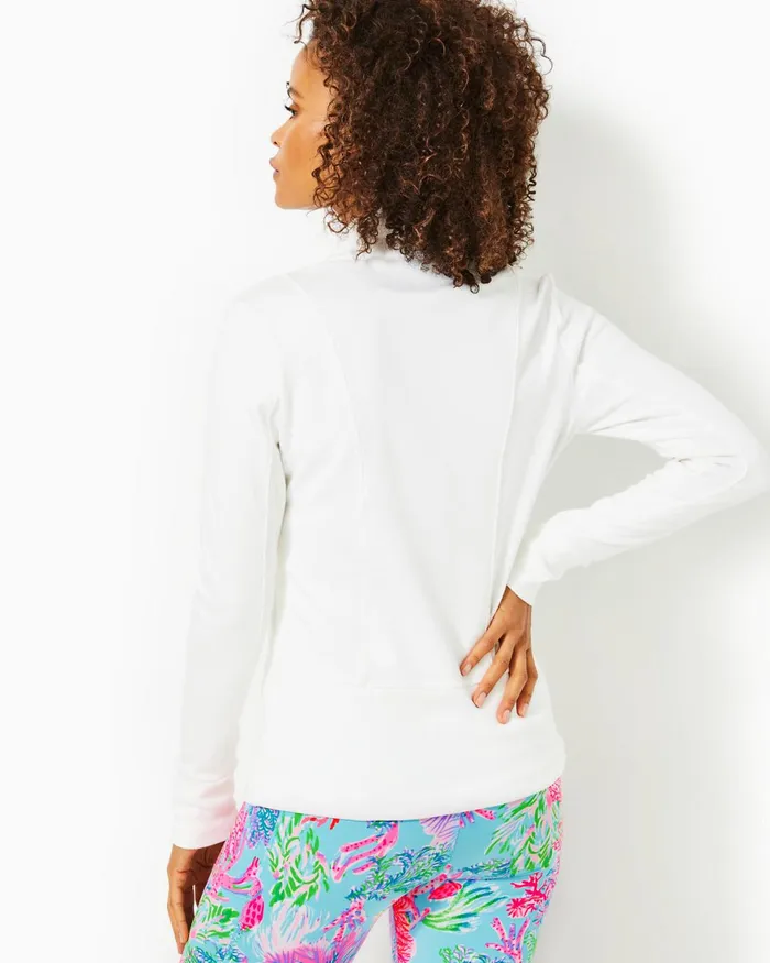 Tops Women Lilly Pulitzer Luxletic Al Fresco ZipUp Jacket Resort White