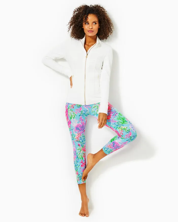 Tops Women Lilly Pulitzer Luxletic Al Fresco ZipUp Jacket Resort White