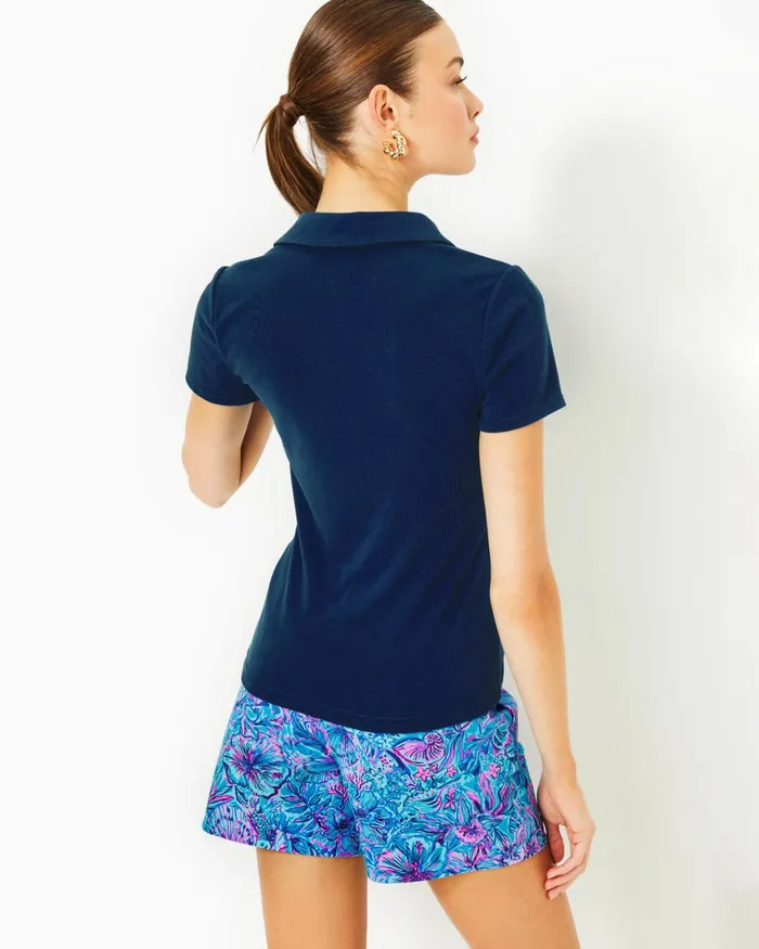 Tops Women Lilly Pulitzer Reema Short Sleeved Top Aegean Navy
