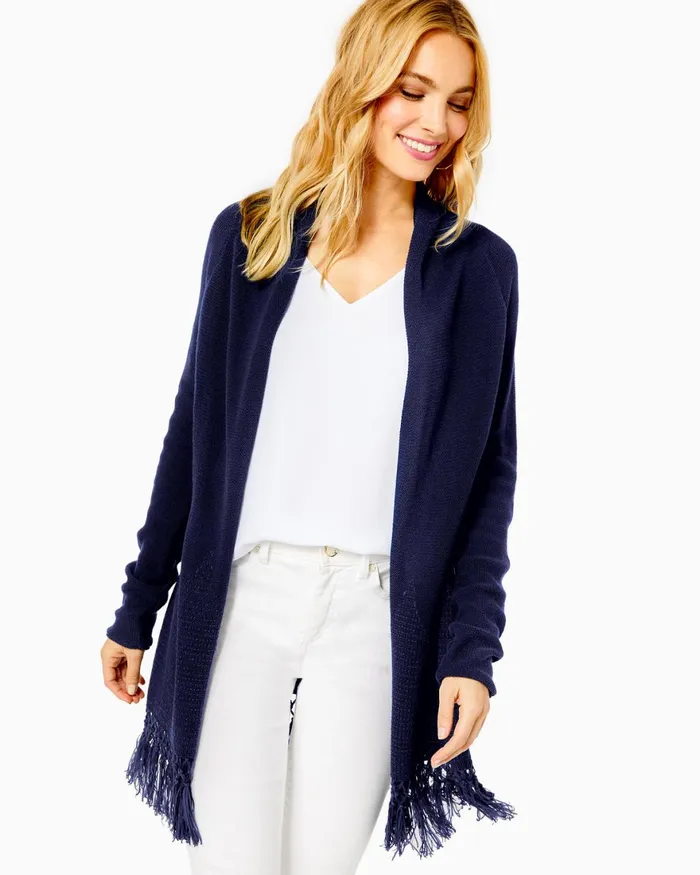 Tops Women Lilly Pulitzer Tatum Cardigan True Navy