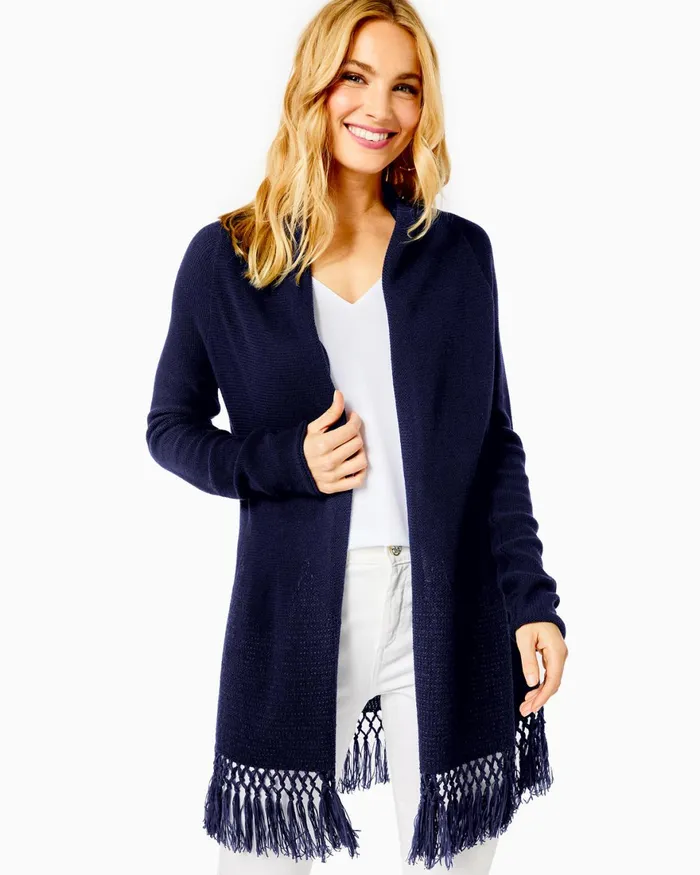 Tops Women Lilly Pulitzer Tatum Cardigan True Navy