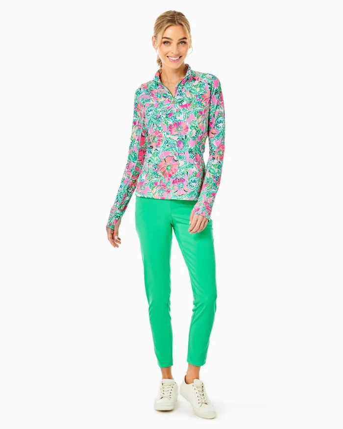 Tops Women Lilly Pulitzer UPF 50 Luxletic Imara Polo Top Pink Blossom Foxy Llama