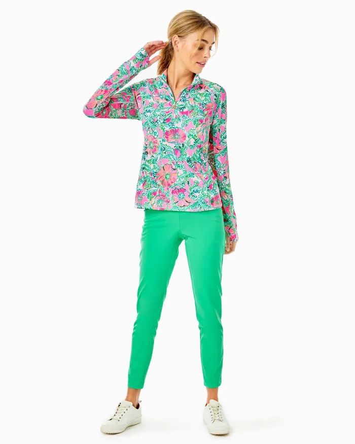 Tops Women Lilly Pulitzer UPF 50 Luxletic Imara Polo Top Pink Blossom Foxy Llama