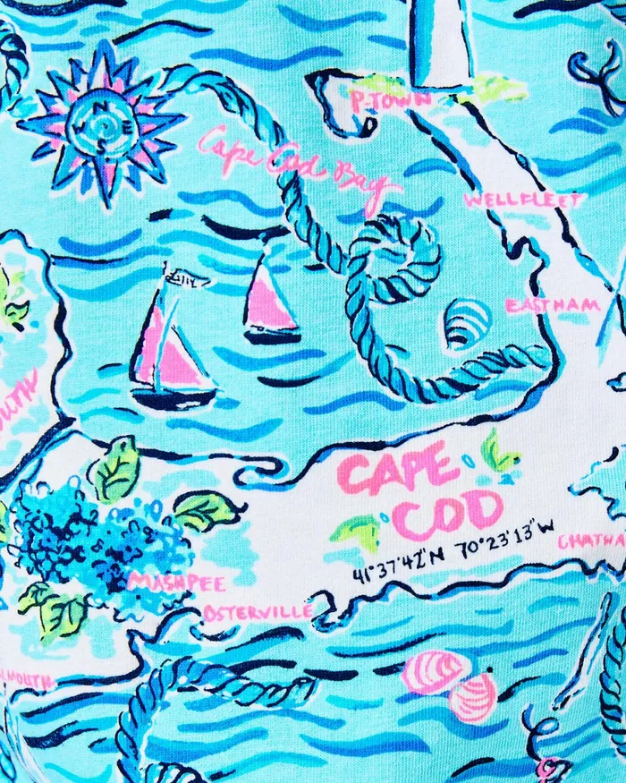 Tops Women Lilly Pulitzer UPF 50 Skipper Popover Bali Blue Lilly Loves Cape Cod Tops Women Lilly Pulitzer UPF 50 Skipper Popover Bali Blue Lilly Loves Cape Cod