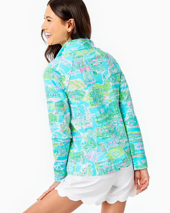 Tops Women Lilly Pulitzer UPF 50 Skipper Popover Multi Lilly Loves Philly
