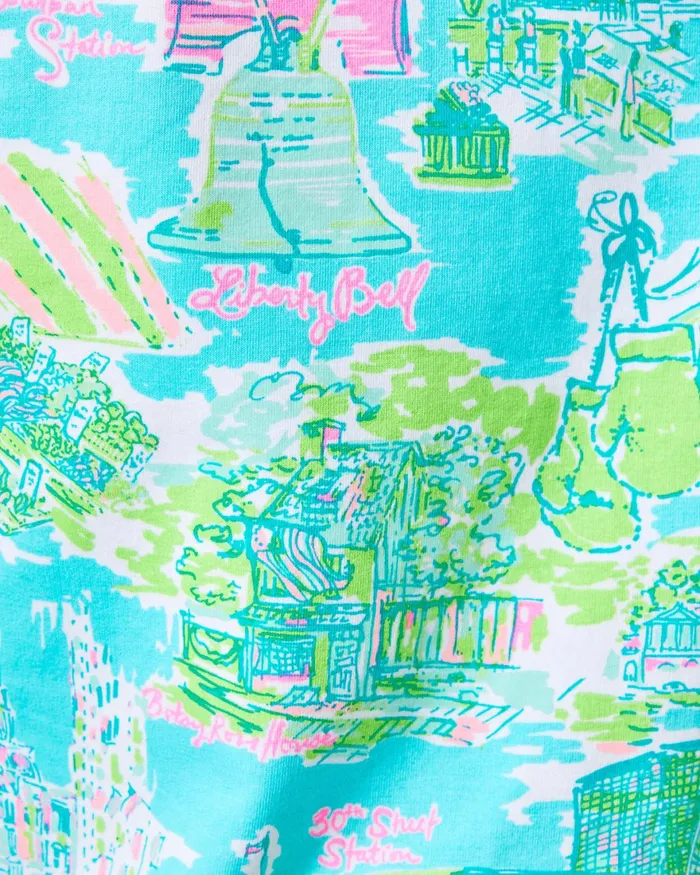 Tops Women Lilly Pulitzer UPF 50 Skipper Popover Multi Lilly Loves Philly