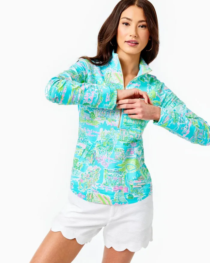 Tops Women Lilly Pulitzer UPF 50 Skipper Popover Multi Lilly Loves Philly