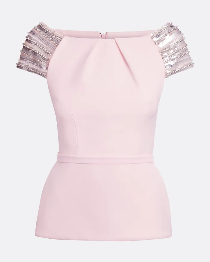 Tops Women Safiyaa Kitty Barely Pink Embroidered Top Barely Pink