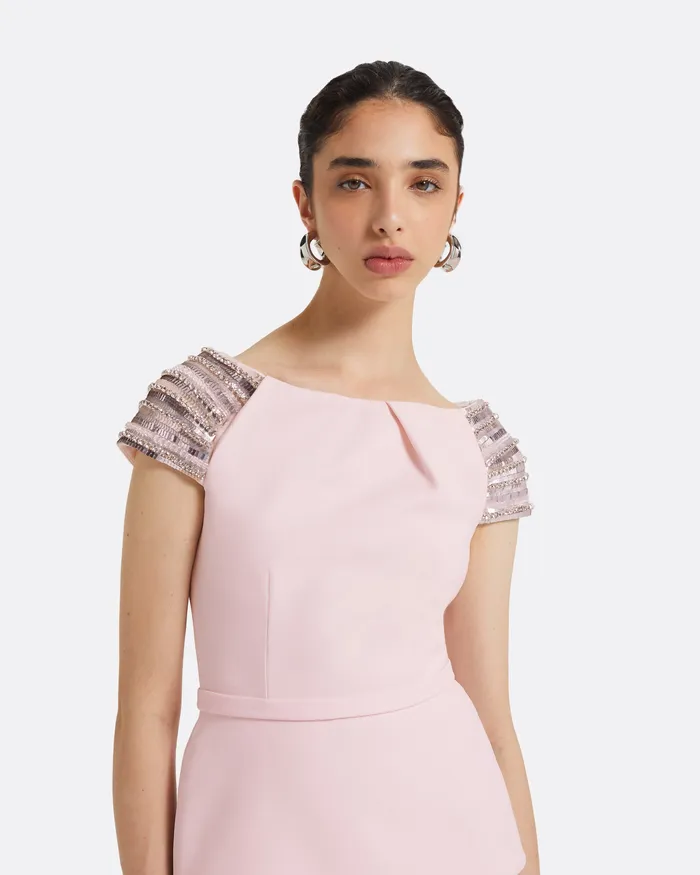 Tops Women Safiyaa Kitty Barely Pink Embroidered Top Barely Pink