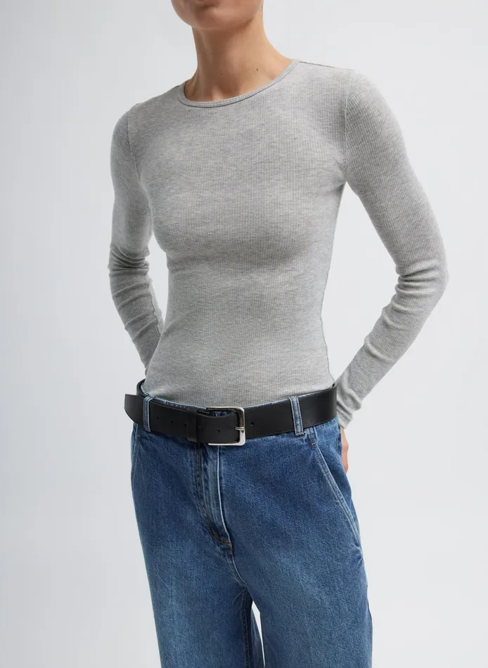 Tops Women Tibi Circular Ribbed Crewneck Pullover TShirt