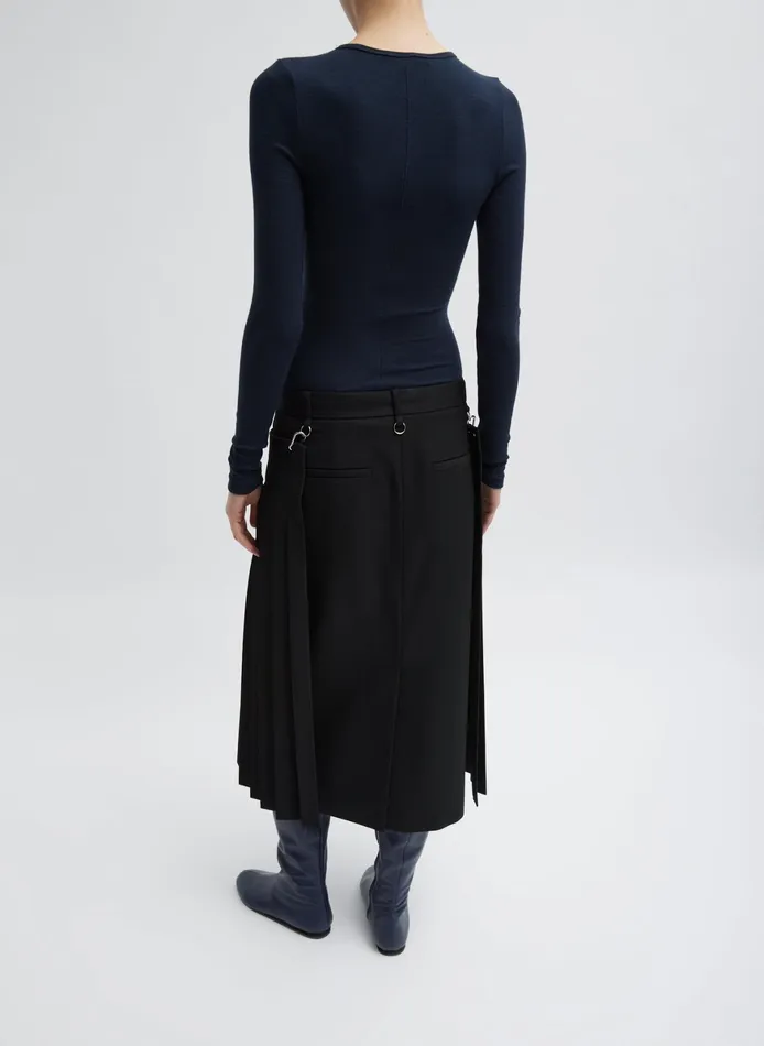 Tops Women Tibi Circular Ribbed Crewneck Pullover TShirt