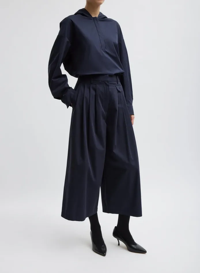 Tops Women Tibi Eco Poplin Hooded Shirt