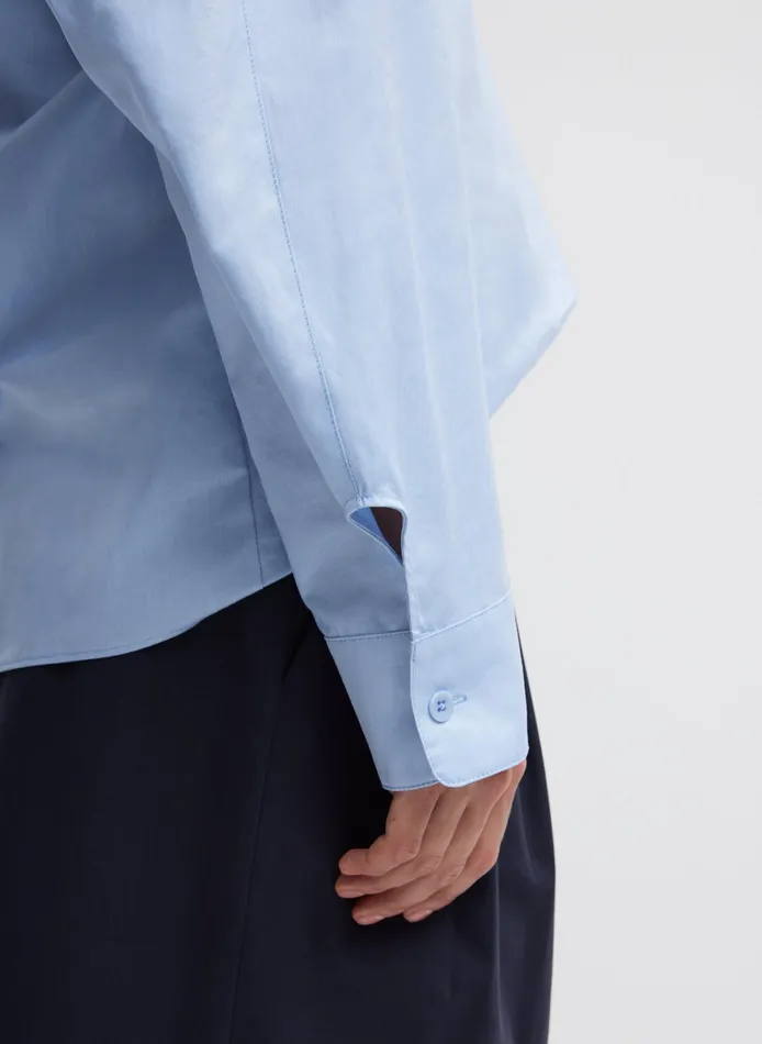 Tops Women Tibi Oxford Shirting Hooded Shirt