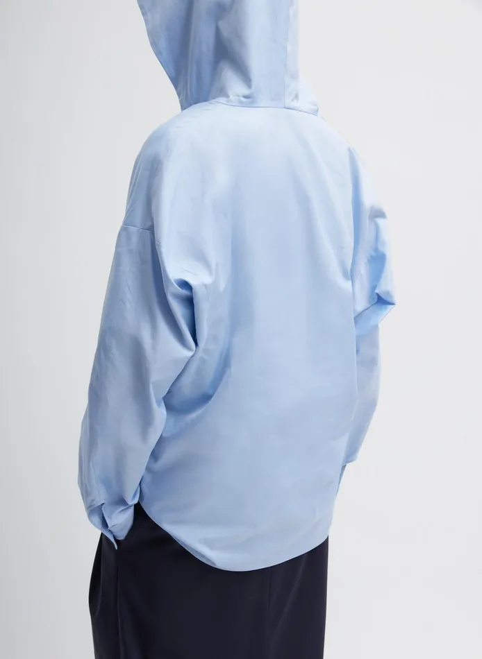 Tops Women Tibi Oxford Shirting Hooded Shirt