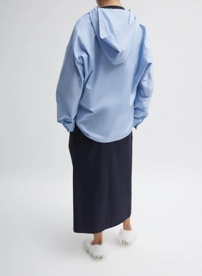 Tops Women Tibi Oxford Shirting Hooded Shirt