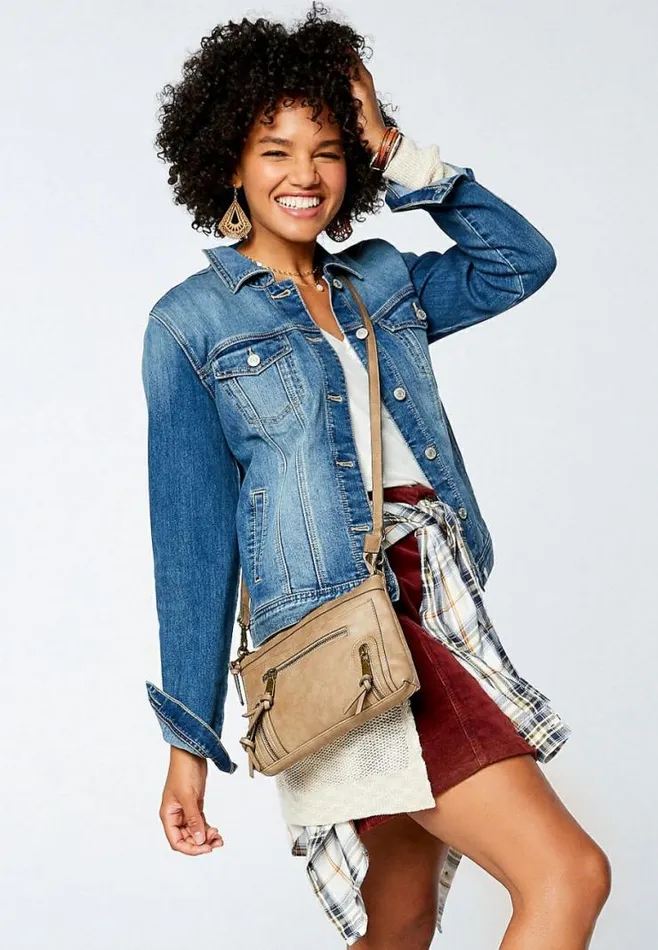 Traditional Medium Wash Denim Jacket Women Maurices Tops
