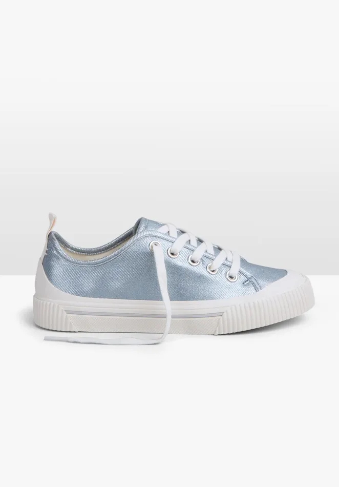 Trainers Women Hush Leyton Canvas Trainers Metallic Pale Blue