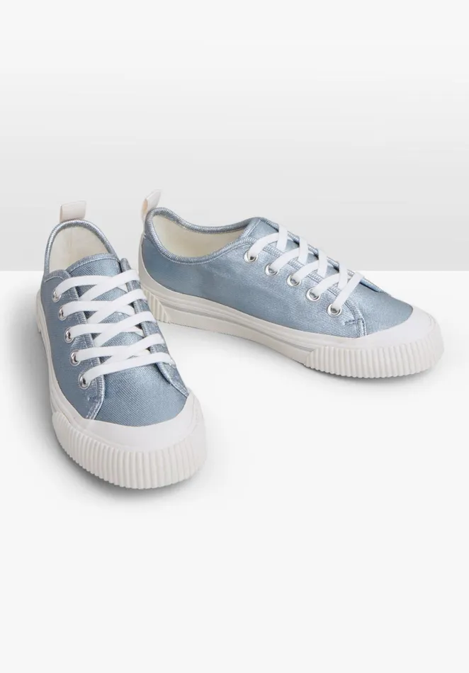 Trainers Women Hush Leyton Canvas Trainers Metallic Pale Blue