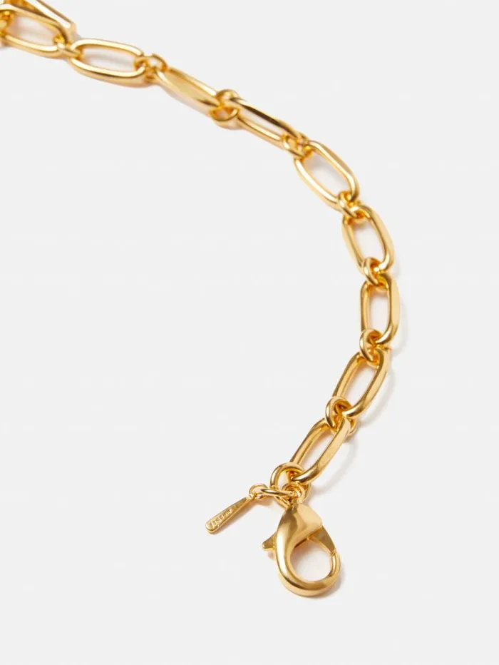 Trombone Link Chain Necklace Gold Women Jigsaw Party