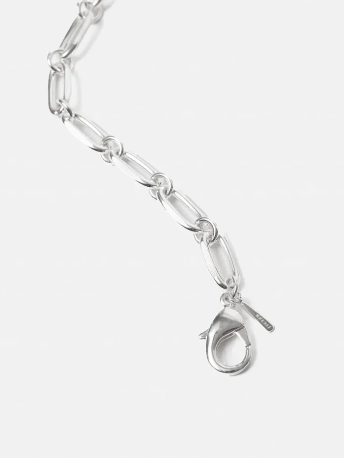 Trombone Link Chain Necklace Silver Women Jigsaw Party