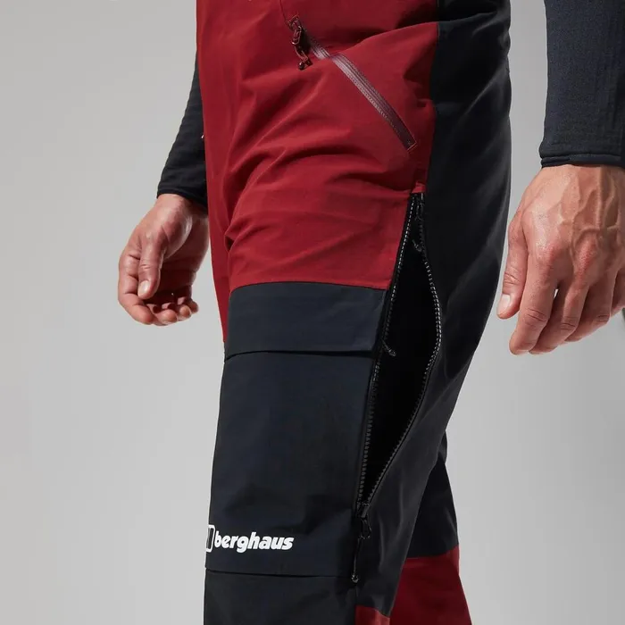 Trousers and Pants Men Berghaus MTN Arete Descend GTX Bib Pants 8211 Dark RedBlack