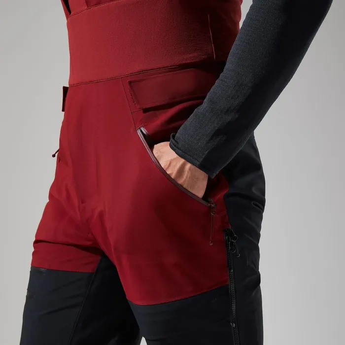 Trousers and Pants Men Berghaus MTN Arete Descend GTX Bib Pants 8211 Dark RedBlack