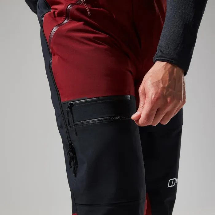 Trousers and Pants Men Berghaus MTN Arete Descend GTX Bib Pants 8211 Dark RedBlack