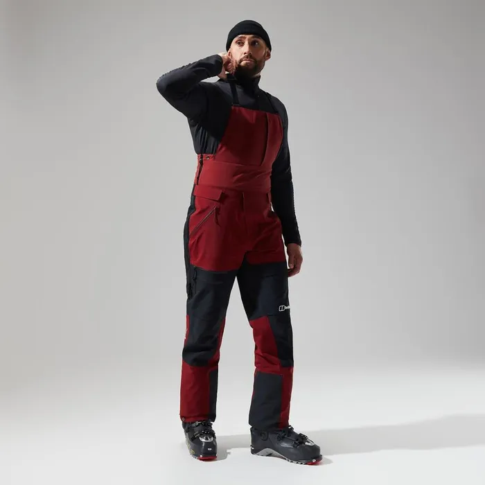 Trousers and Pants Men Berghaus MTN Arete Descend GTX Bib Pants 8211 Dark RedBlack