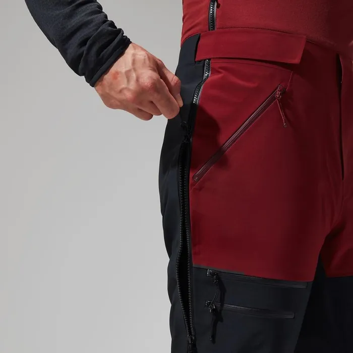 Trousers and Pants Men Berghaus MTN Arete Descend GTX Bib Pants 8211 Dark RedBlack