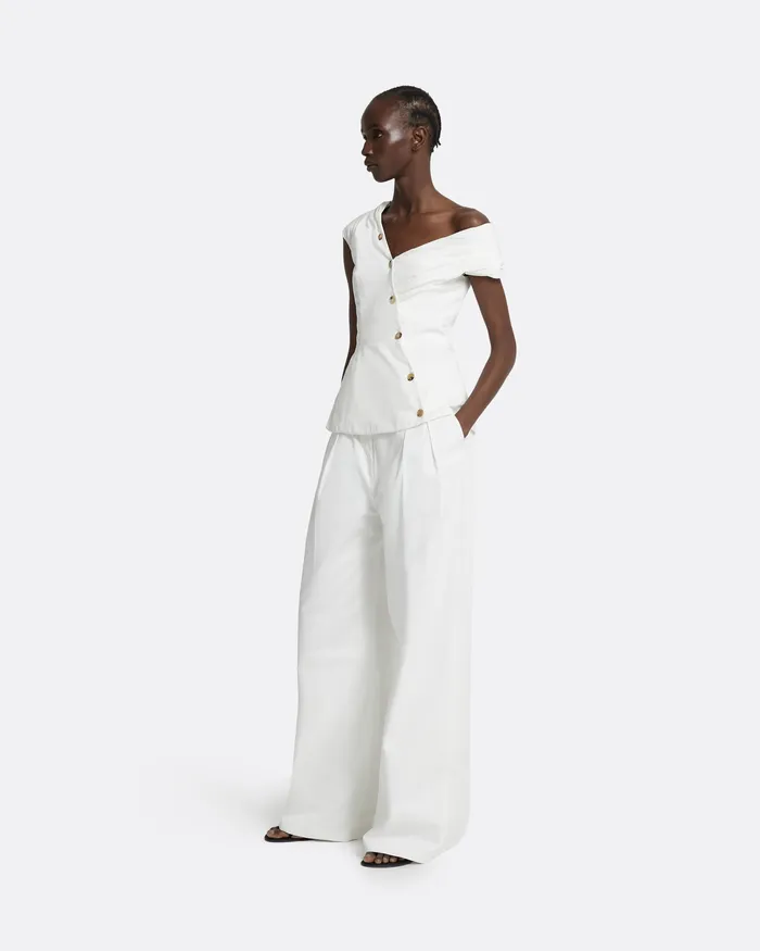 Trousers Safiyaa Women Benette Ivory Trousers Ivory
