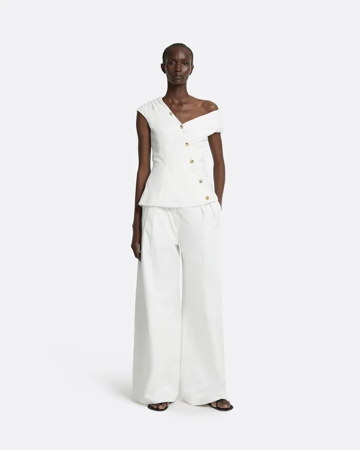 Trousers Safiyaa Women Benette Ivory Trousers Ivory