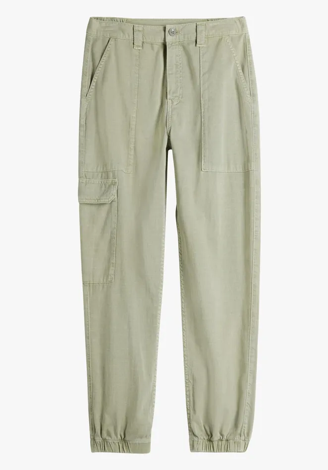 Trousers Women Hush Fenn Cuffed Cargo Chinos Seagrass Green