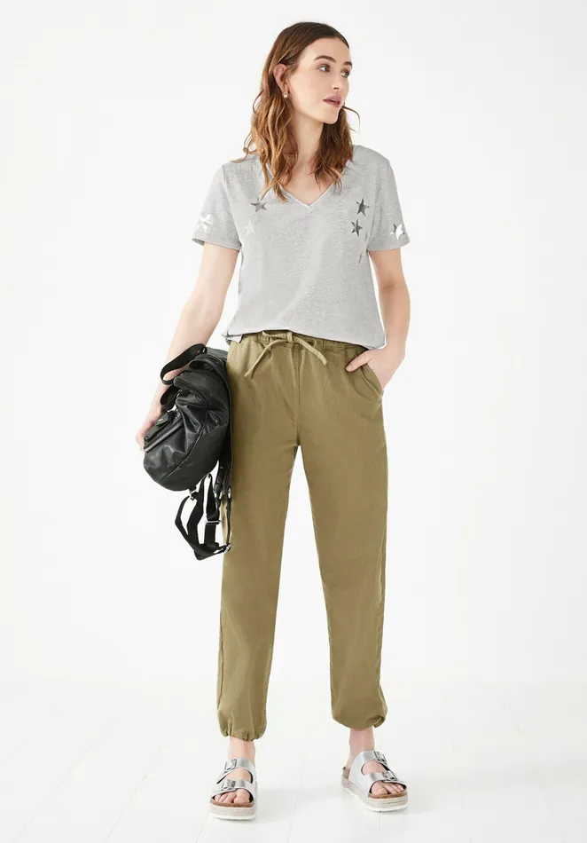 Trousers Women Hush Straight Leg Combat Trousers Army Olive