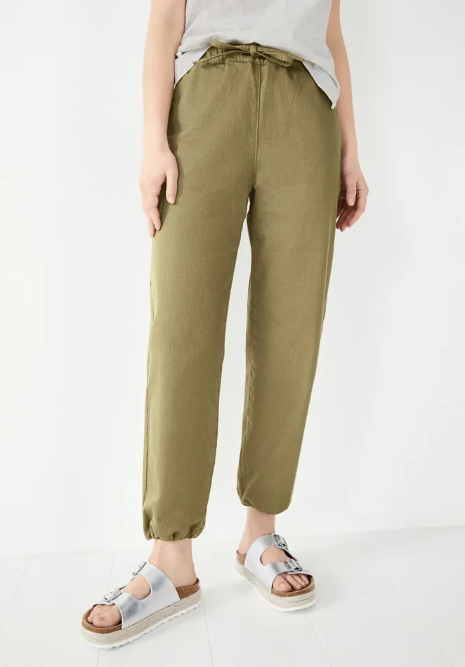 Trousers Women Hush Straight Leg Combat Trousers Army Olive