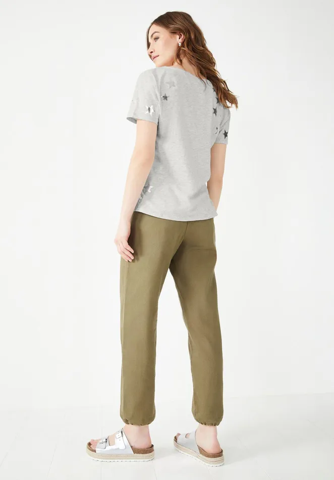 Trousers Women Hush Straight Leg Combat Trousers Army Olive