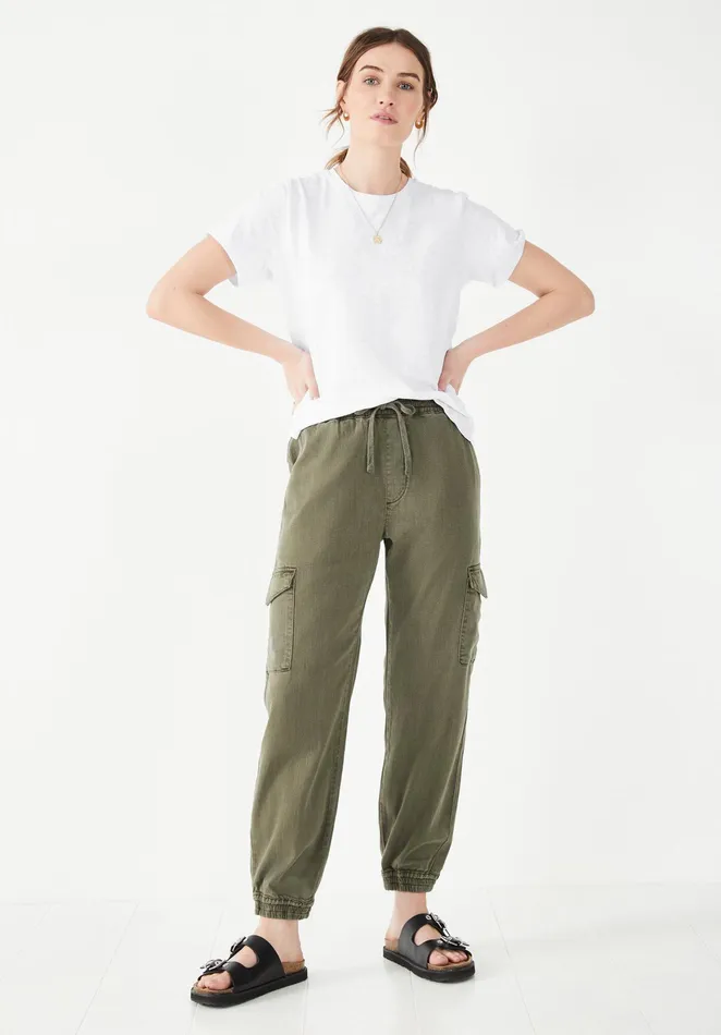 Trousers Women Hush Washed Cargo Trousers Khaki