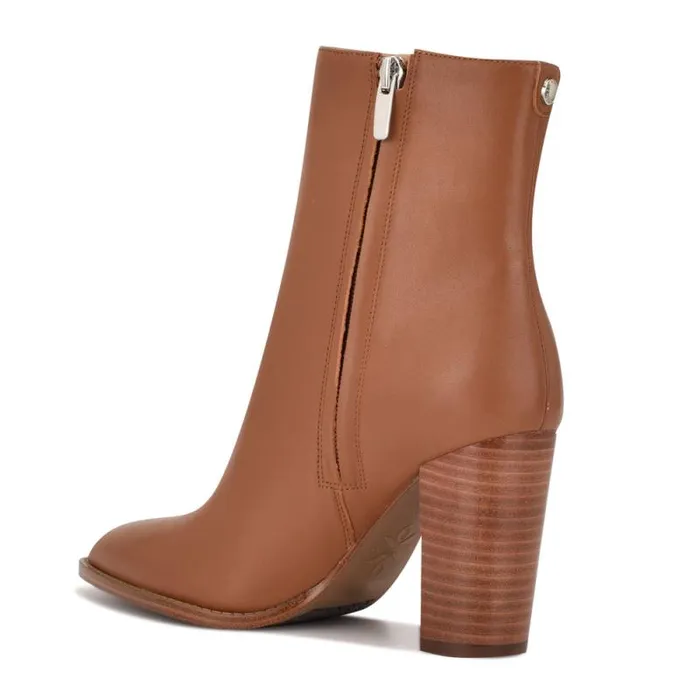 Tryme 92159 Heeled Booties New Luggage Leather Women Nine West Heels