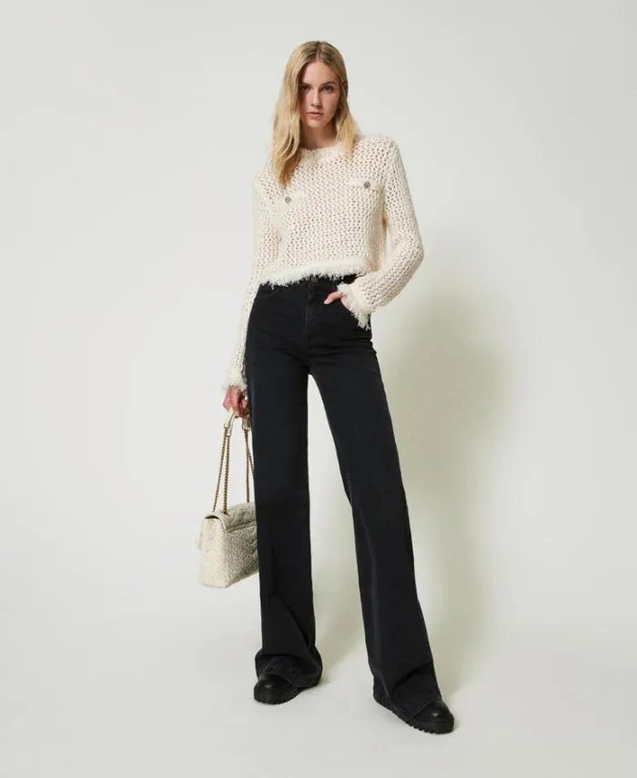 Twinset Jeans High Waist Flared Jeans Black Denim 8211 Clothing