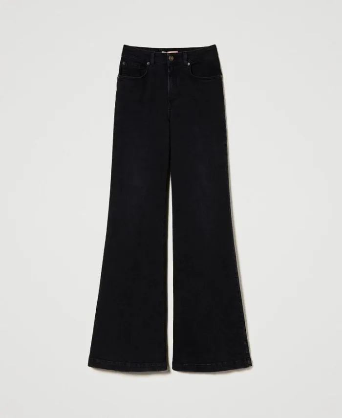 Twinset Jeans High Waist Flared Jeans Black Denim 8211 Clothing