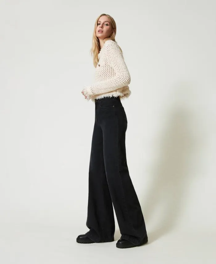 Twinset Jeans High Waist Flared Jeans Black Denim 8211 Clothing