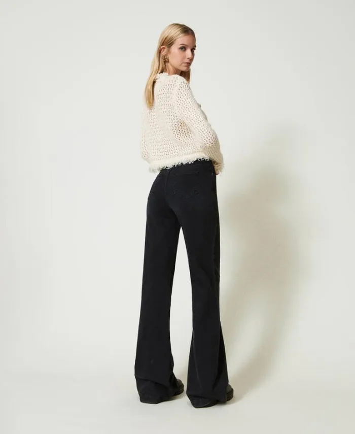 Twinset Jeans High Waist Flared Jeans Black Denim 8211 Clothing