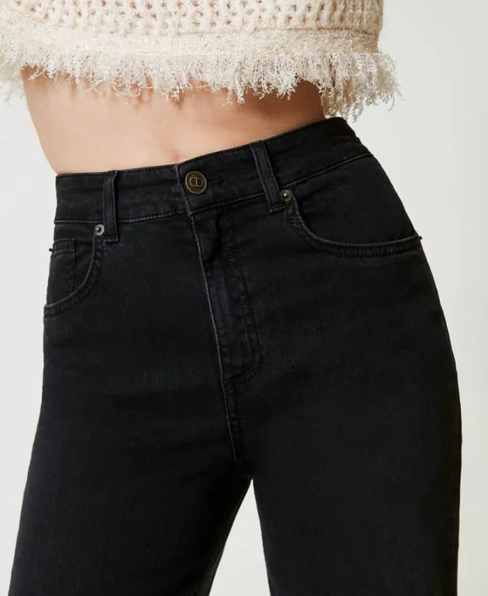 Twinset Jeans High Waist Flared Jeans Black Denim 8211 Clothing
