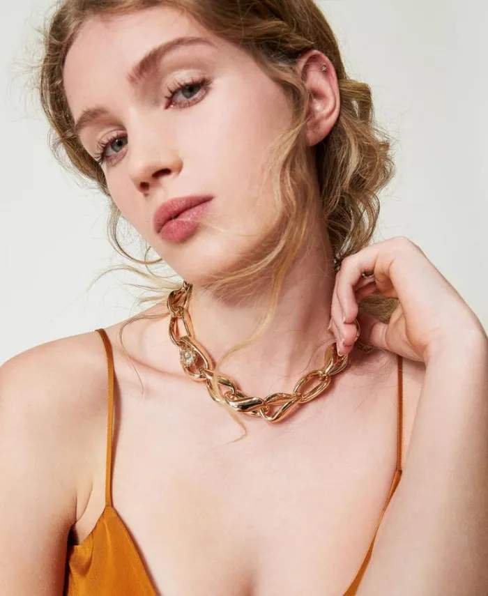 Twinset Jewellery Chain Design Choker New Gold 8211 Accessories