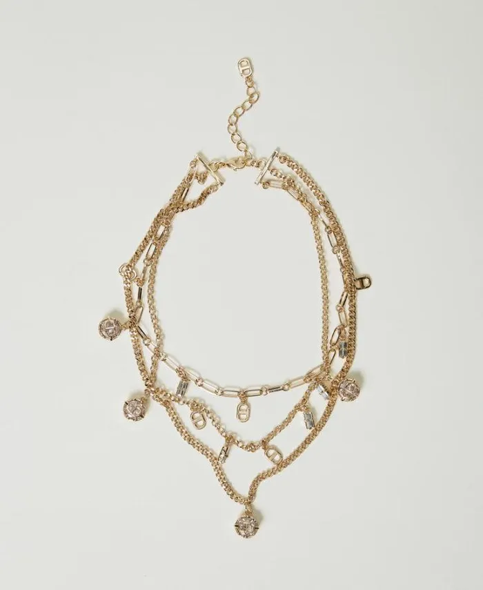 Twinset Jewellery Multistrand Necklace With Pendants New Gold 8211 Accessories