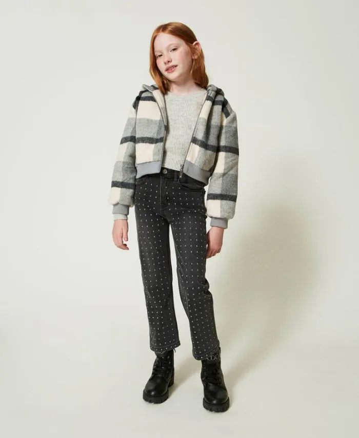 Twinset Jumpers And Cardigans Regular Fit Jumper With Tulle Flounces Melange Grey 8211 Girl
