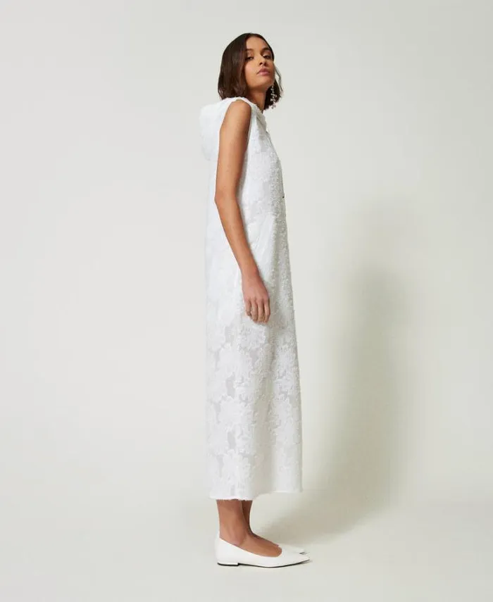 Twinset Long Dresses Full Sequin Long Dress 034papers034 White 8211 Clothing