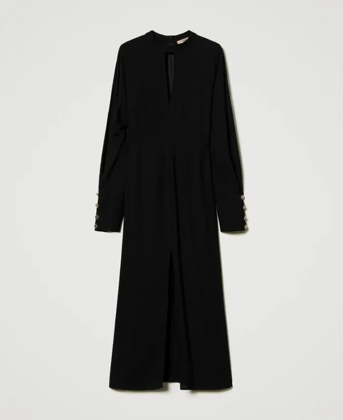 Twinset Long Dresses Long Crpe Georgette Dress Black 8211 Clothing