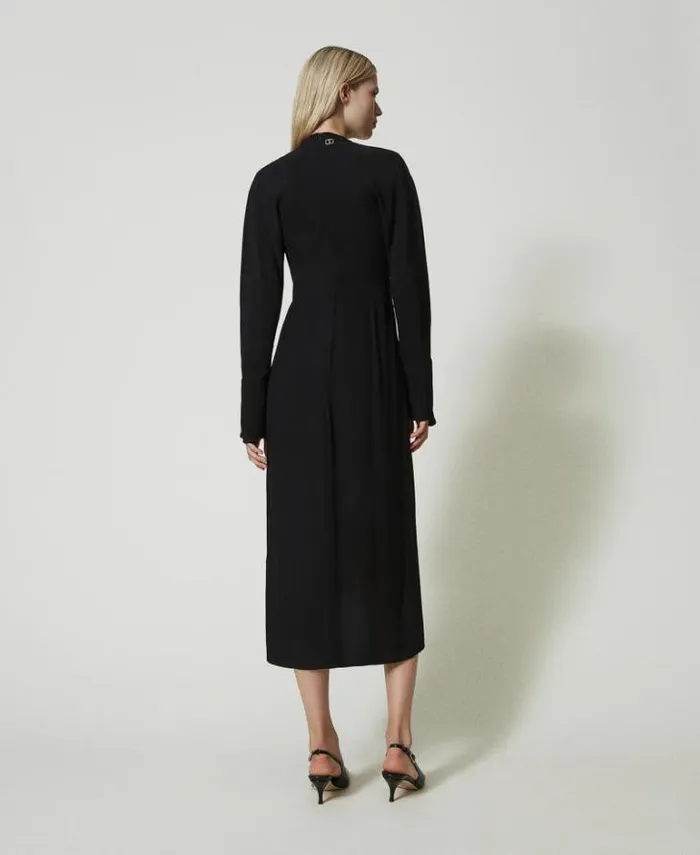 Twinset Long Dresses Long Crpe Georgette Dress Black 8211 Clothing